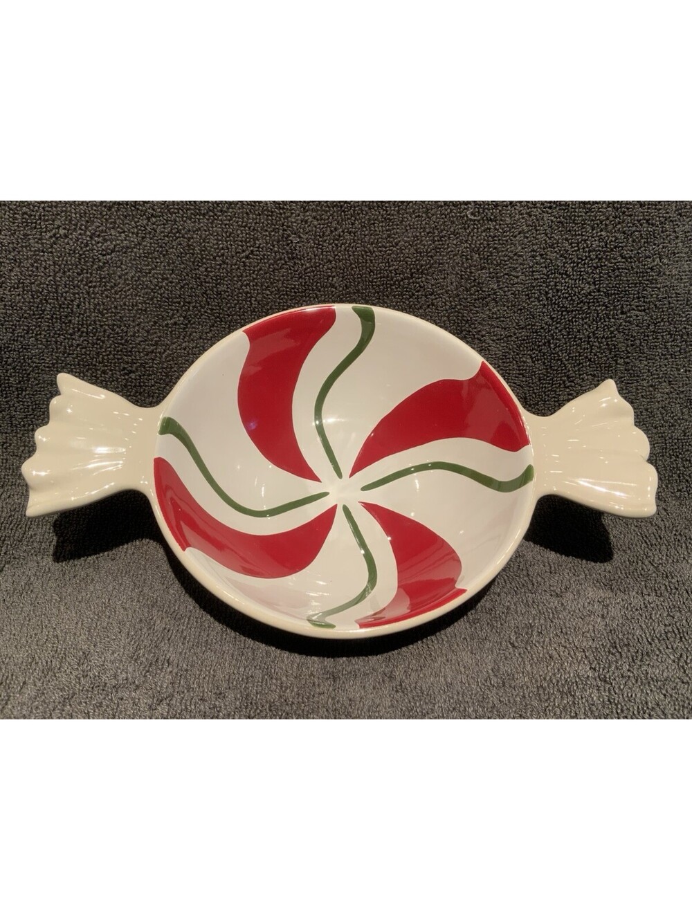 Famous Vintage Longaberger Wrapped Peppermint Shaped Dip/Candy Bowl